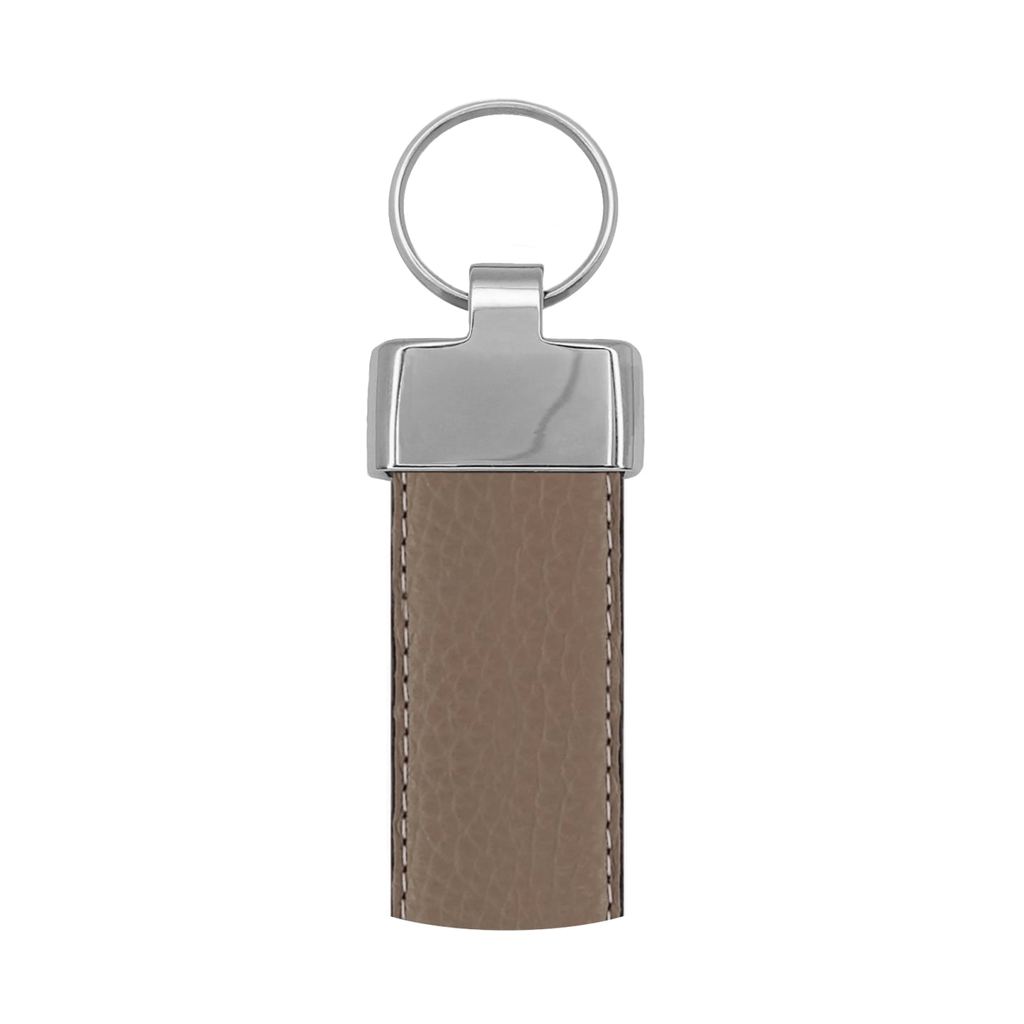 Porte clés 30 mm cuir souple taupe