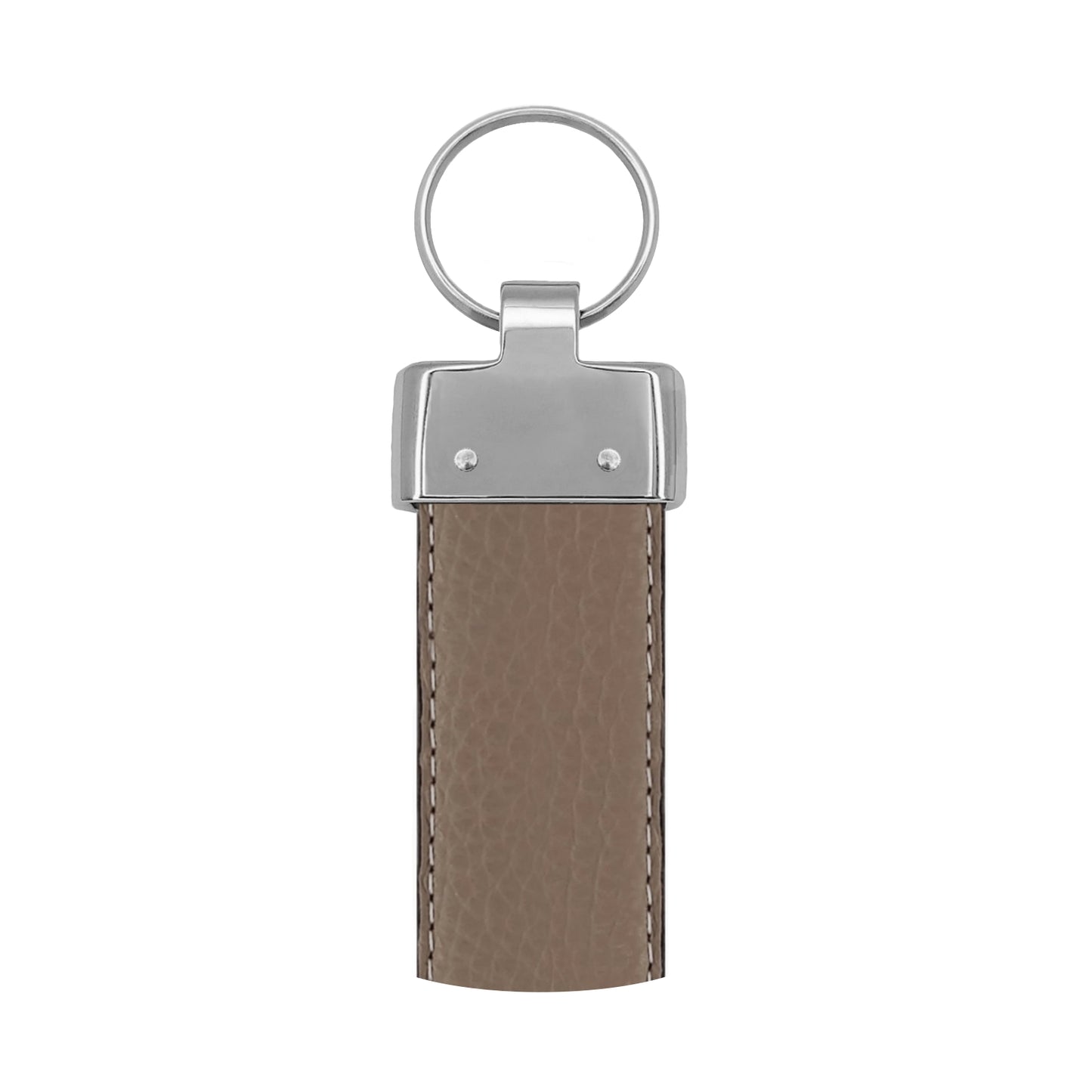Porte clés 30 mm cuir souple taupe