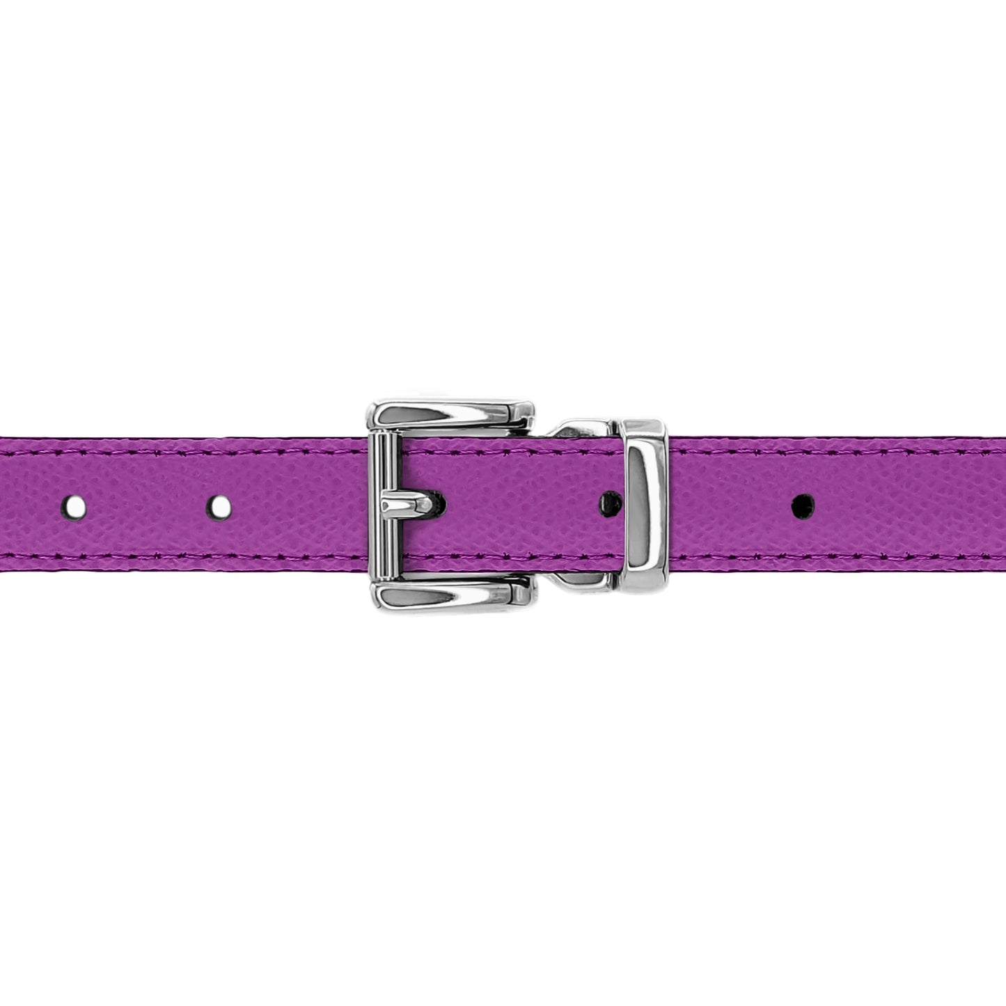 Ceinture enfant 20 mm cuir grainé framboise boucle Paris argent