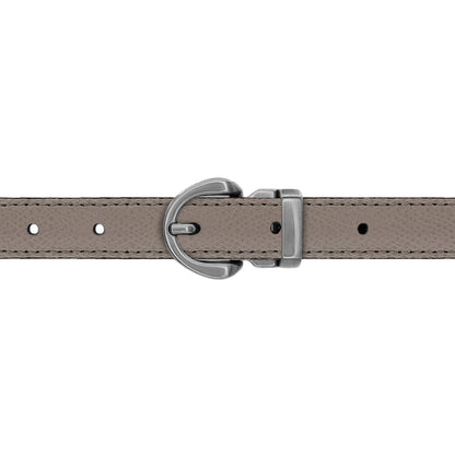 Ceinture 20 mm cuir grainé taupe boucle Roma mate