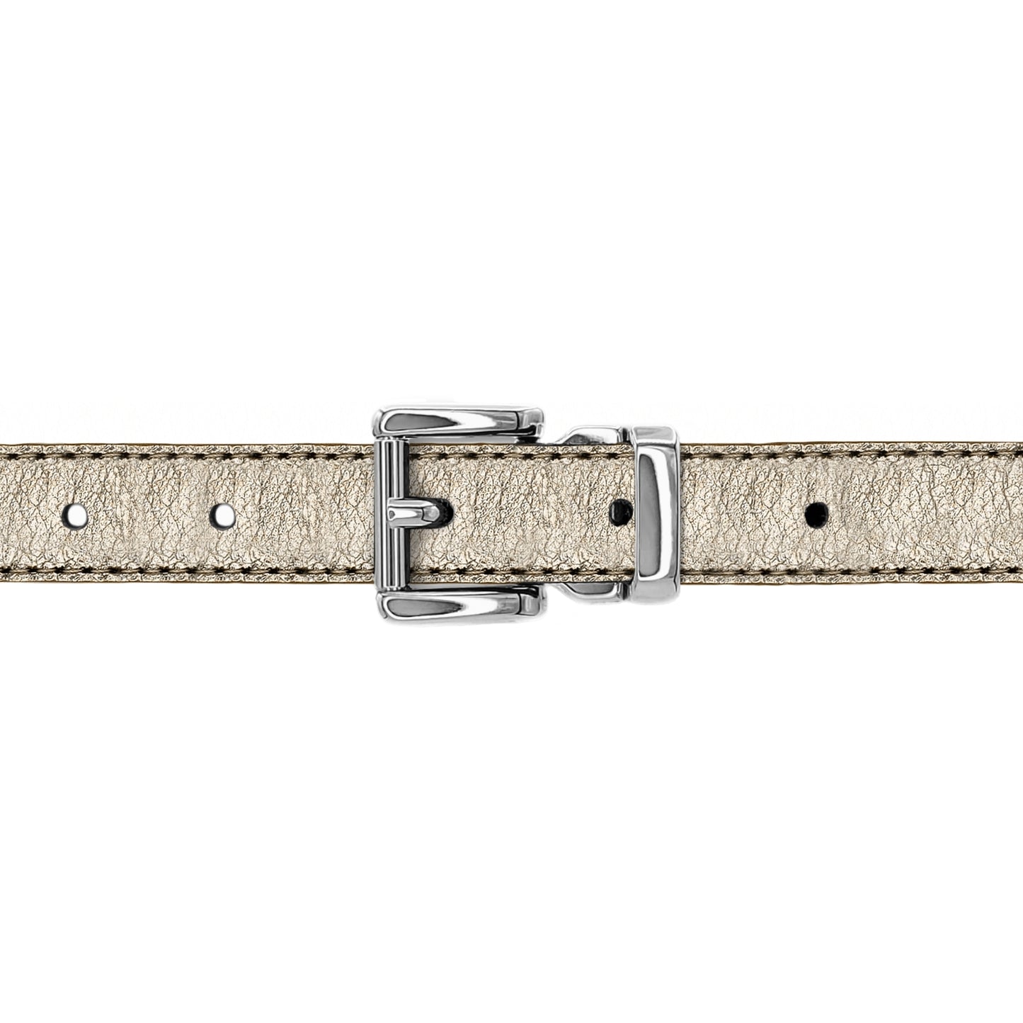 Ceinture enfant 20 mm cuir souple or boucle Paris argent