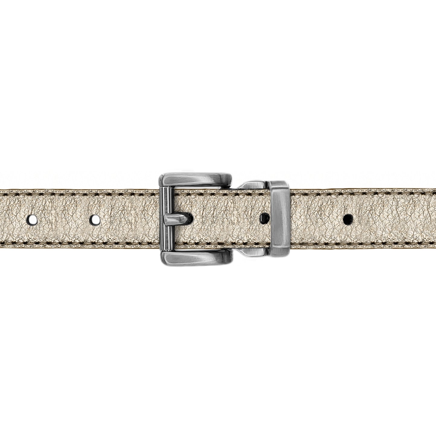 Ceinture enfant 20 mm cuir souple or boucle Paris mate