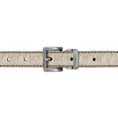 Ceinture enfant 20 mm cuir souple or boucle Paris mate
