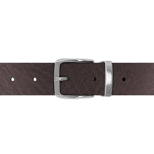 Ceinture 30 mm cuir ceinturon marron boucle Côme argent