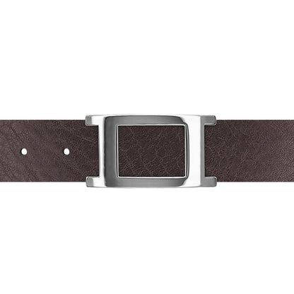 Ceinture 30 mm cuir ceinturon marron boucle Portofino argent