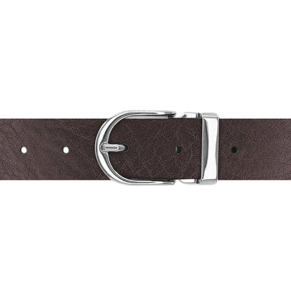 Ceinture 30 mm cuir ceinturon marron boucle Roma argent
