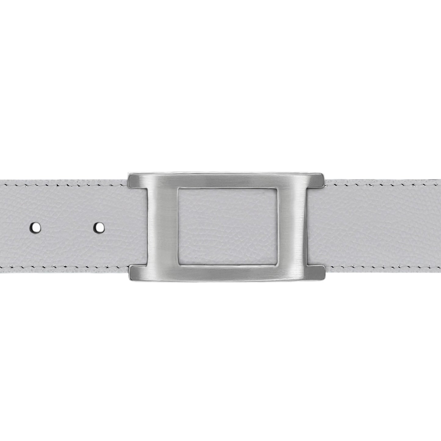 Ceinture 30 mm cuir grainé blanc boucle Portofino mate