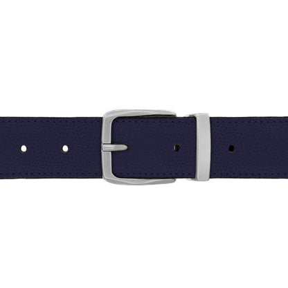 Ceinture 30 mm cuir grainé bleu marine boucle Côme mate