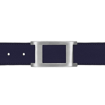 Ceinture 30 mm cuir grainé bleu marine boucle Portofino mate