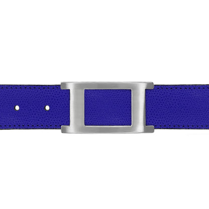 Ceinture 30 mm cuir grainé bleu roi boucle Portofino mate
