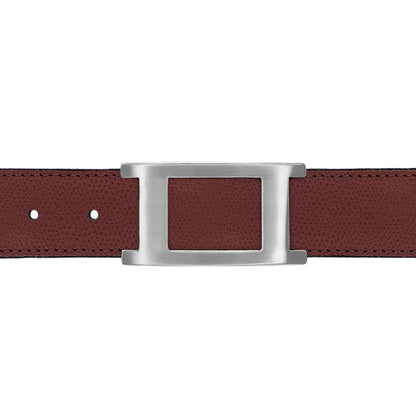 Ceinture 30 mm cuir grainé bordeaux boucle Portofino mate