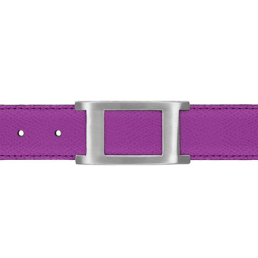 Ceinture 30 mm cuir grainé framboise boucle Portofino mate
