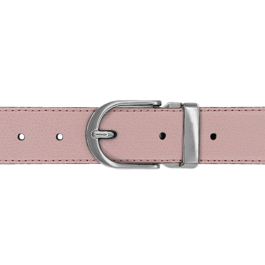 Ceinture 30 mm cuir grainé rose clair boucle Roma mate