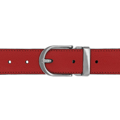 Ceinture 30 mm cuir grainé rouge boucle Roma mate