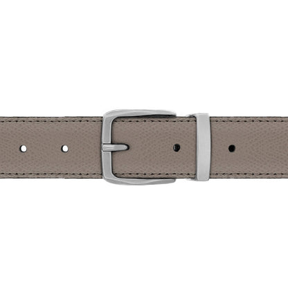 Ceinture 30 mm cuir grainé taupe boucle Côme mate