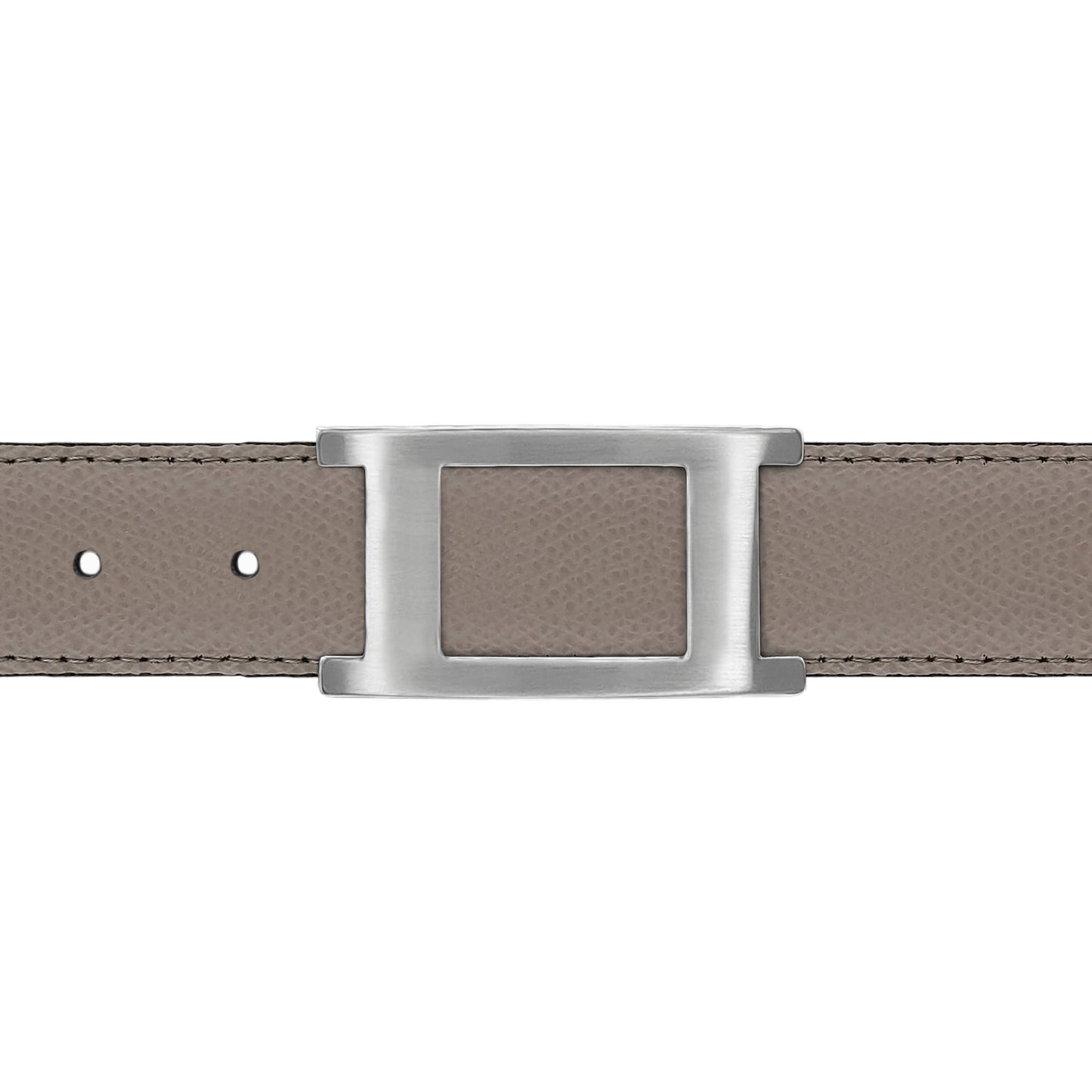 Ceinture 30 mm cuir grainé taupe boucle Portofino mate