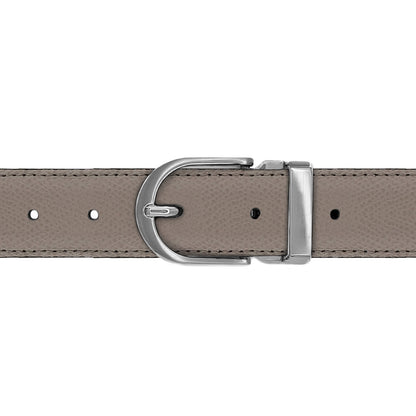 Ceinture 30 mm cuir grainé taupe boucle Roma mate