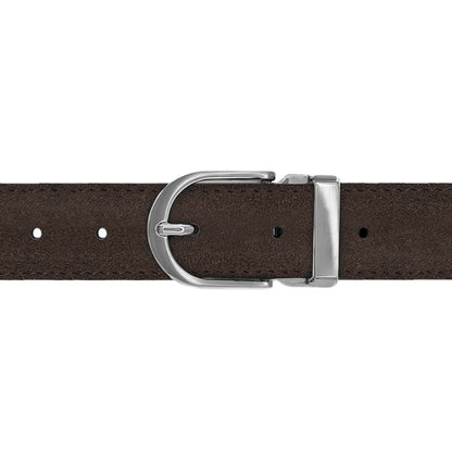 Ceinture 30 mm cuir retourné marron boucle Roma mate