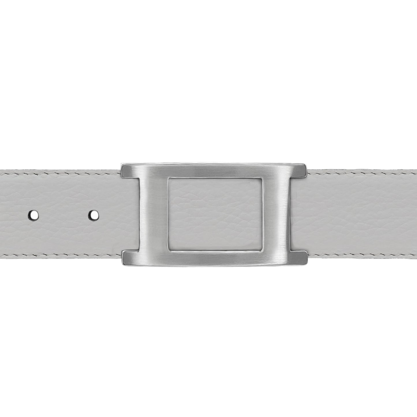 Ceinture 30 mm cuir souple blanc boucle Portofino mate
