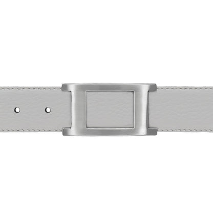 Ceinture 30 mm cuir souple blanc boucle Portofino mate