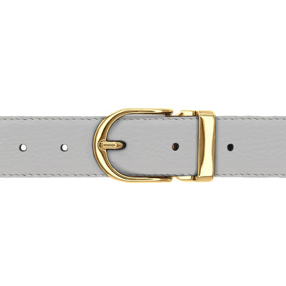 Ceinture 30 mm cuir souple blanc boucle Roma or