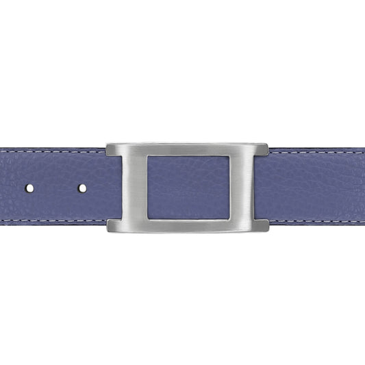 Ceinture 30 mm cuir souple bleu lavande boucle Portofino mate