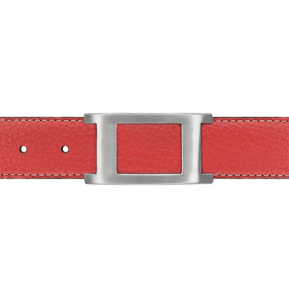 Ceinture 30 mm cuir souple corail boucle Portofino mate