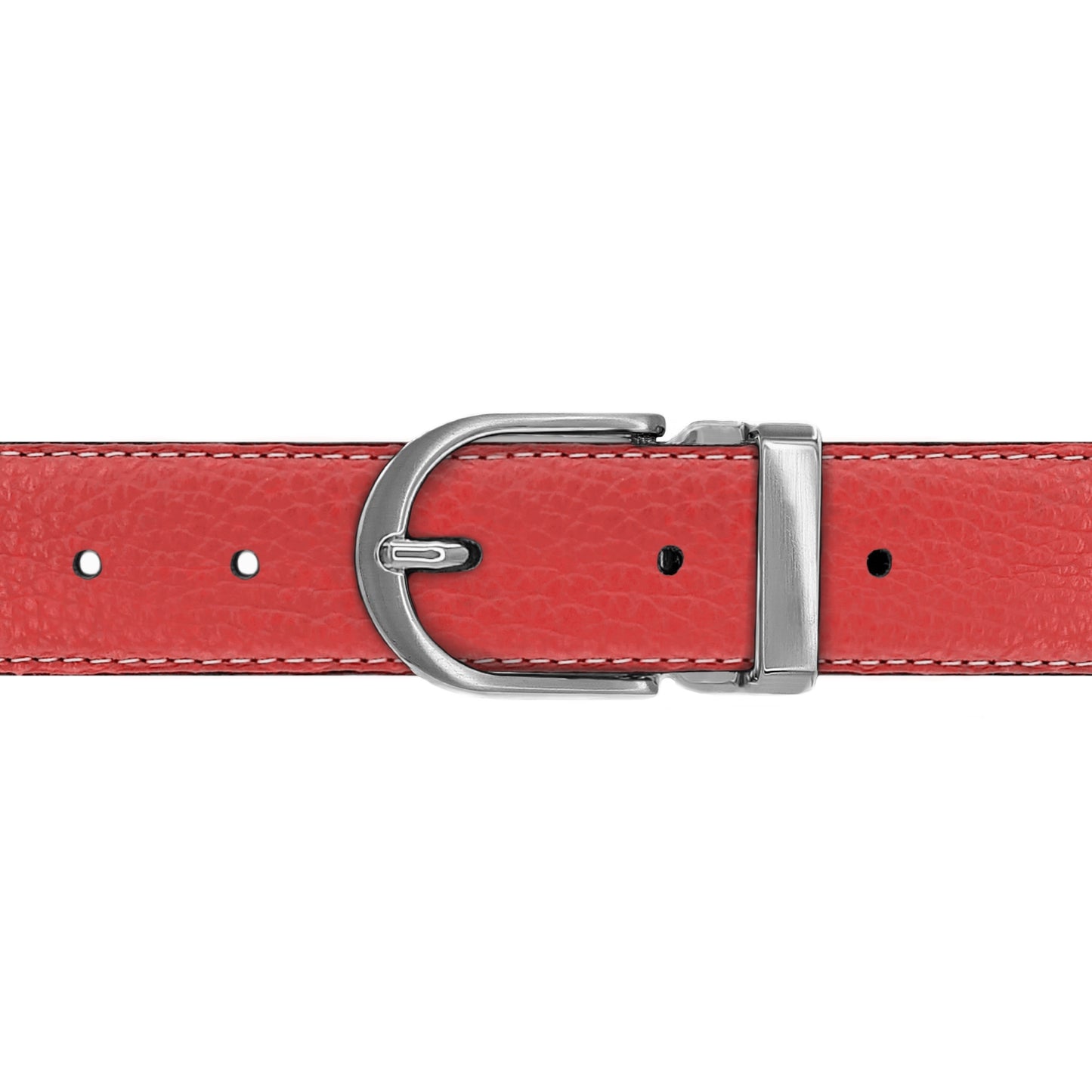 Ceinture 30 mm cuir souple corail boucle Roma mate