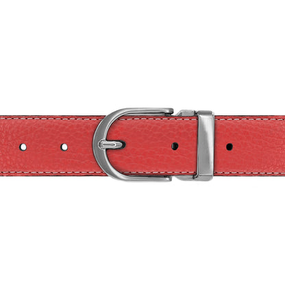Ceinture 30 mm cuir souple corail boucle Roma mate