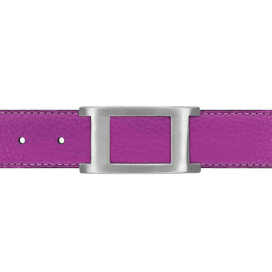 Ceinture 30 mm cuir souple framboise boucle Portofino mate