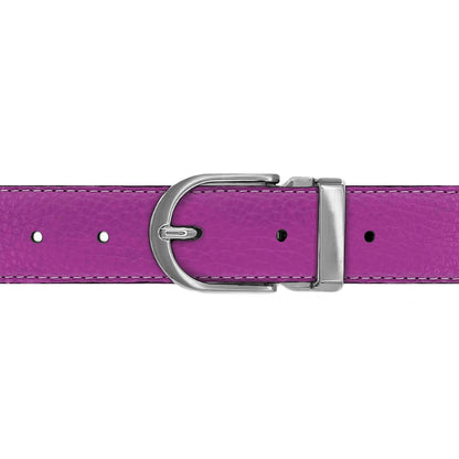 Ceinture 30 mm cuir souple framboise boucle Roma mate