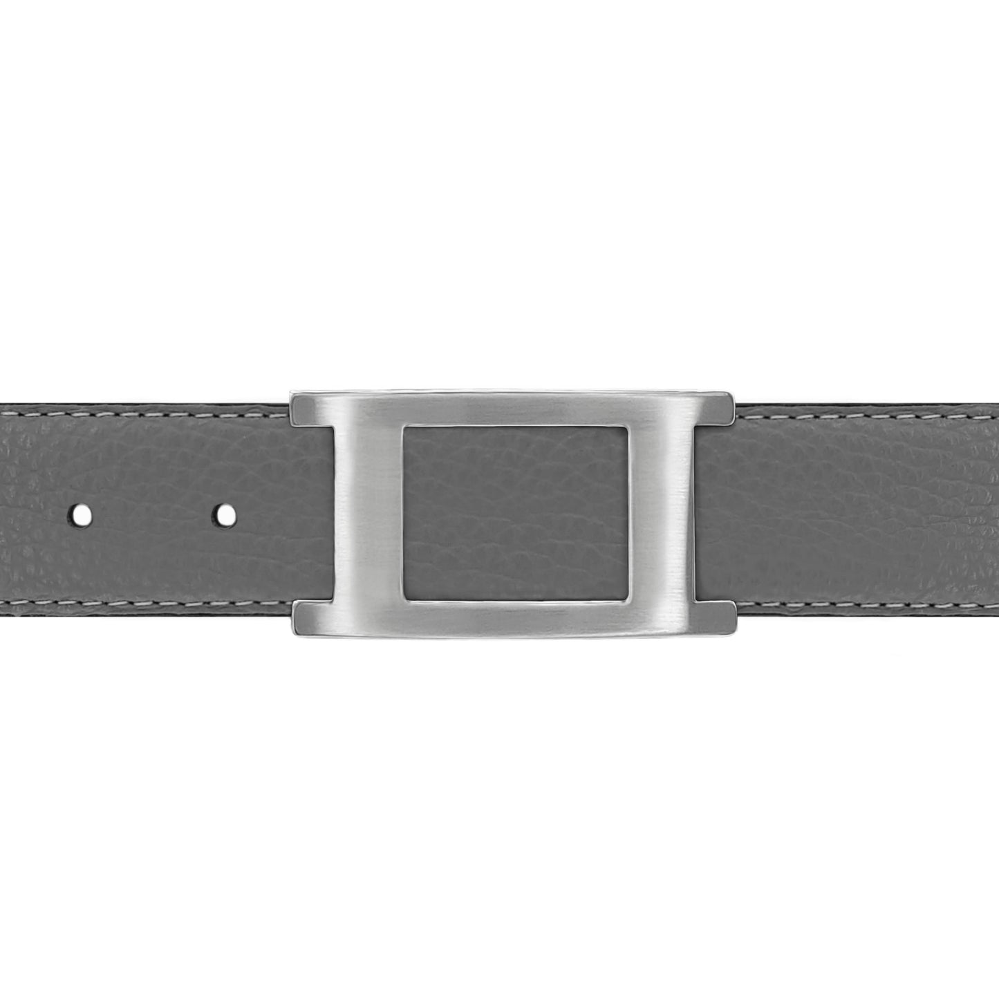 Ceinture 30 mm cuir souple gris boucle Portofino mate