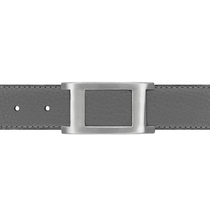 Ceinture 30 mm cuir souple gris boucle Portofino mate