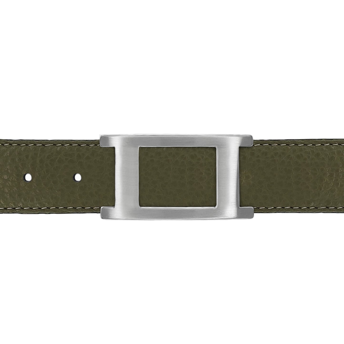 Ceinture 30 mm cuir souple kaki boucle Portofino mate
