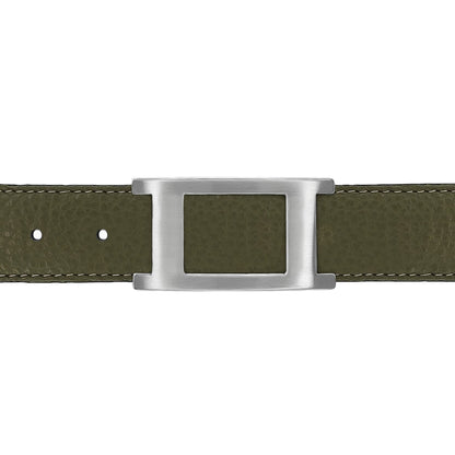 Ceinture 30 mm cuir souple kaki boucle Portofino mate