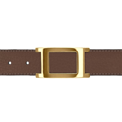Ceinture 30 mm cuir souple marron boucle Portofino or