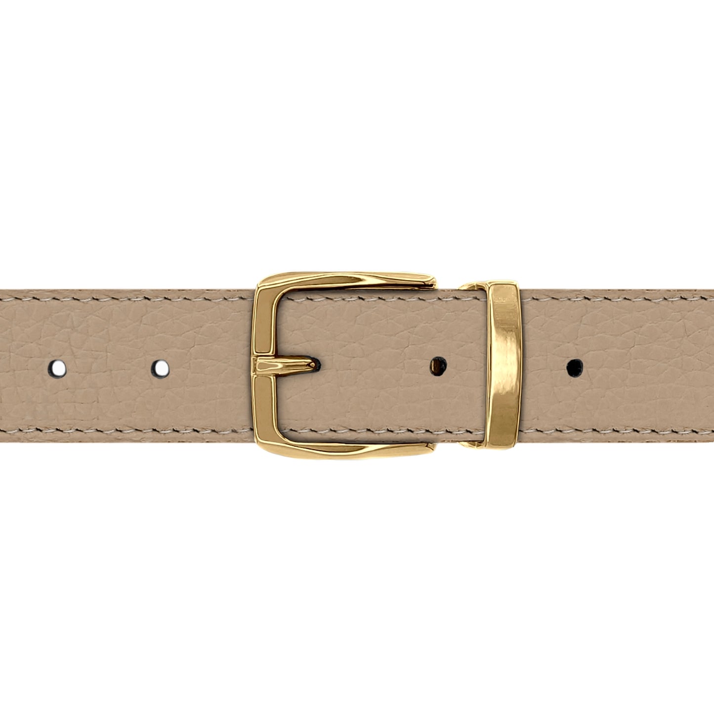 Ceinture 30 mm cuir souple nude boucle Côme or