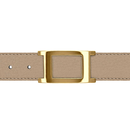 Ceinture 30 mm cuir souple nude boucle Portofino or