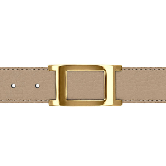 Ceinture 30 mm cuir souple nude boucle Portofino or