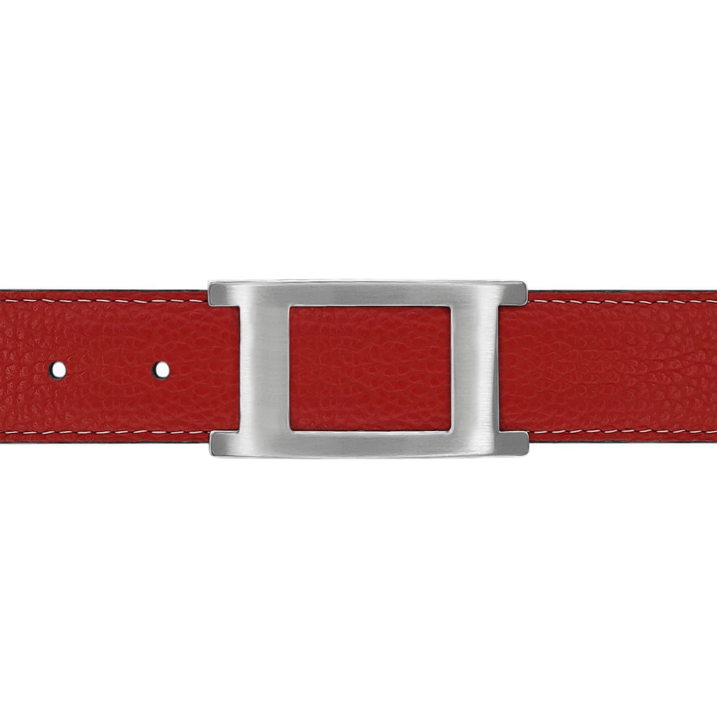 Ceinture 30 mm cuir souple rouge boucle Portofino mate