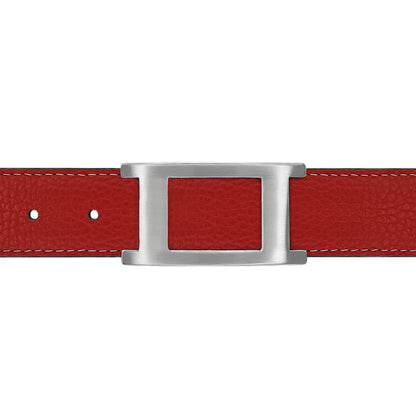 Ceinture 30 mm cuir souple rouge boucle Portofino mate