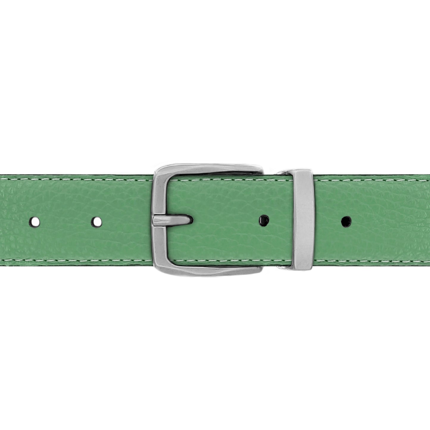 Ceinture 30 mm cuir souple vert d'eau boucle Côme mate