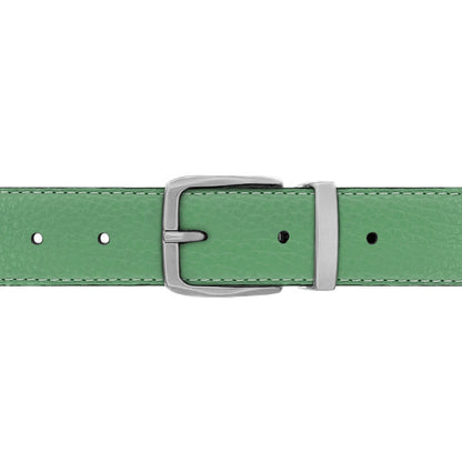 Ceinture 30 mm cuir souple vert d'eau boucle Côme mate