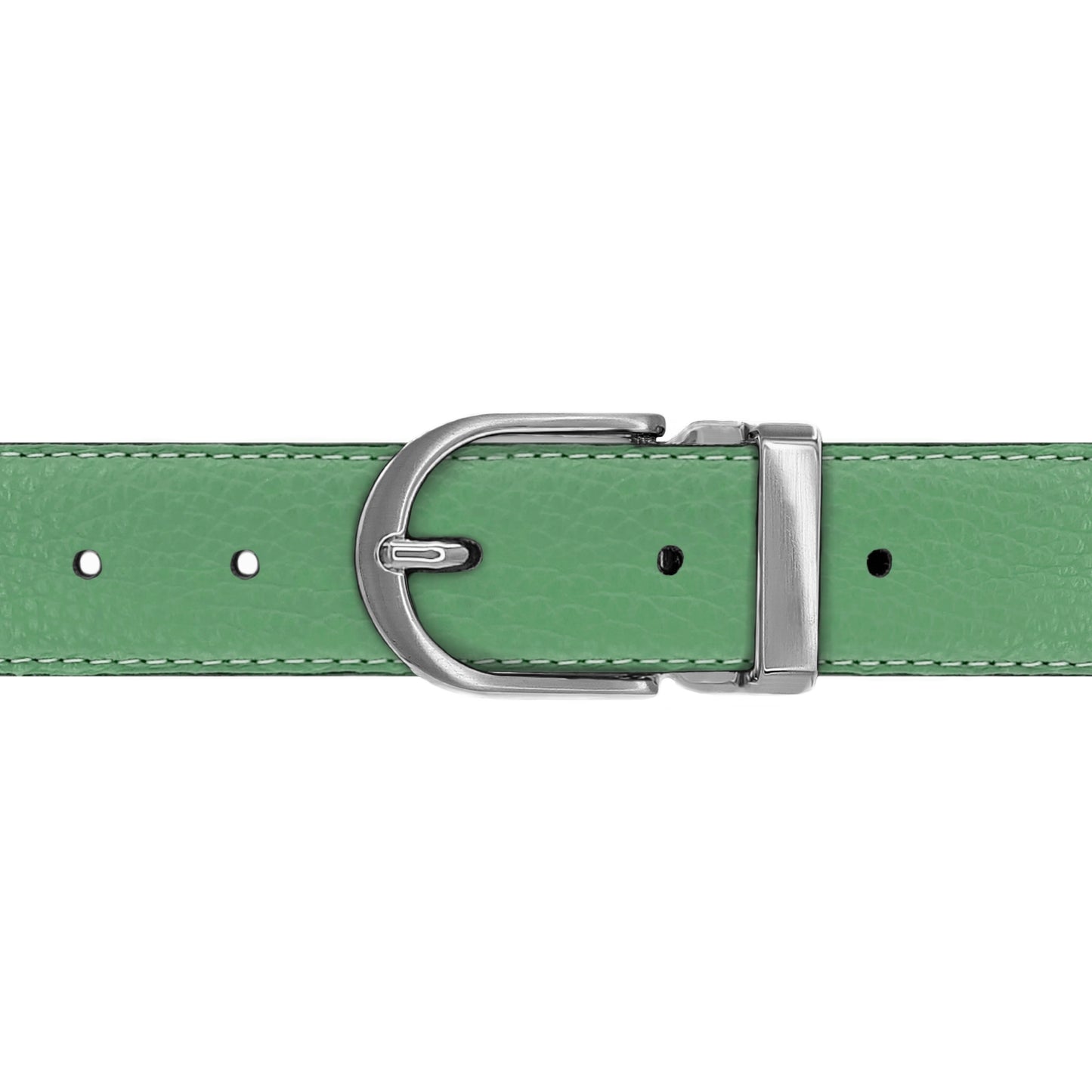 Ceinture 30 mm cuir souple vert d'eau boucle Roma mate