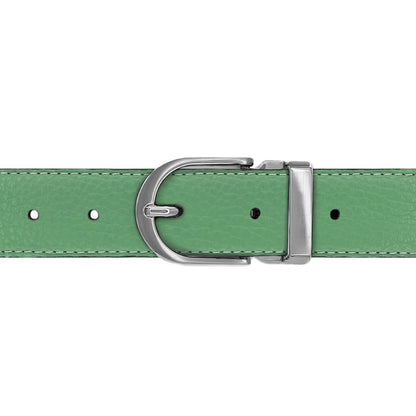 Ceinture 30 mm cuir souple vert d'eau boucle Roma mate