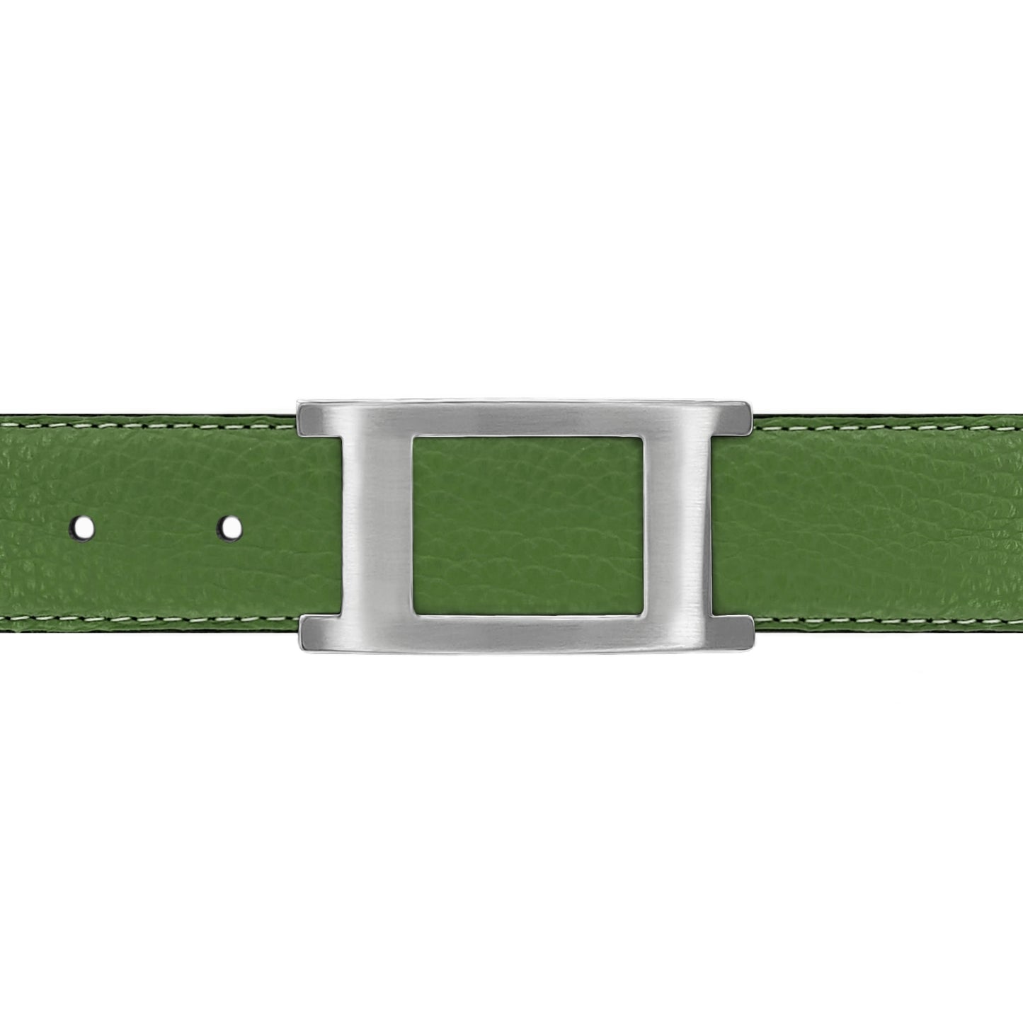 Ceinture 30 mm cuir souple vert olive boucle Portofino mate