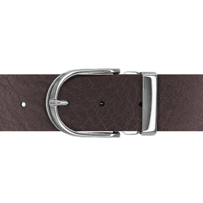 Ceinture 40 mm cuir ceinturon marron boucle Roma argent