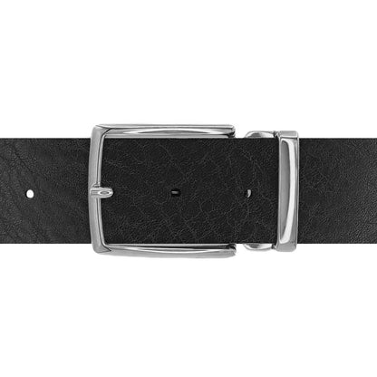 Ceinture 40 mm cuir ceinturon noir boucle Milano argent