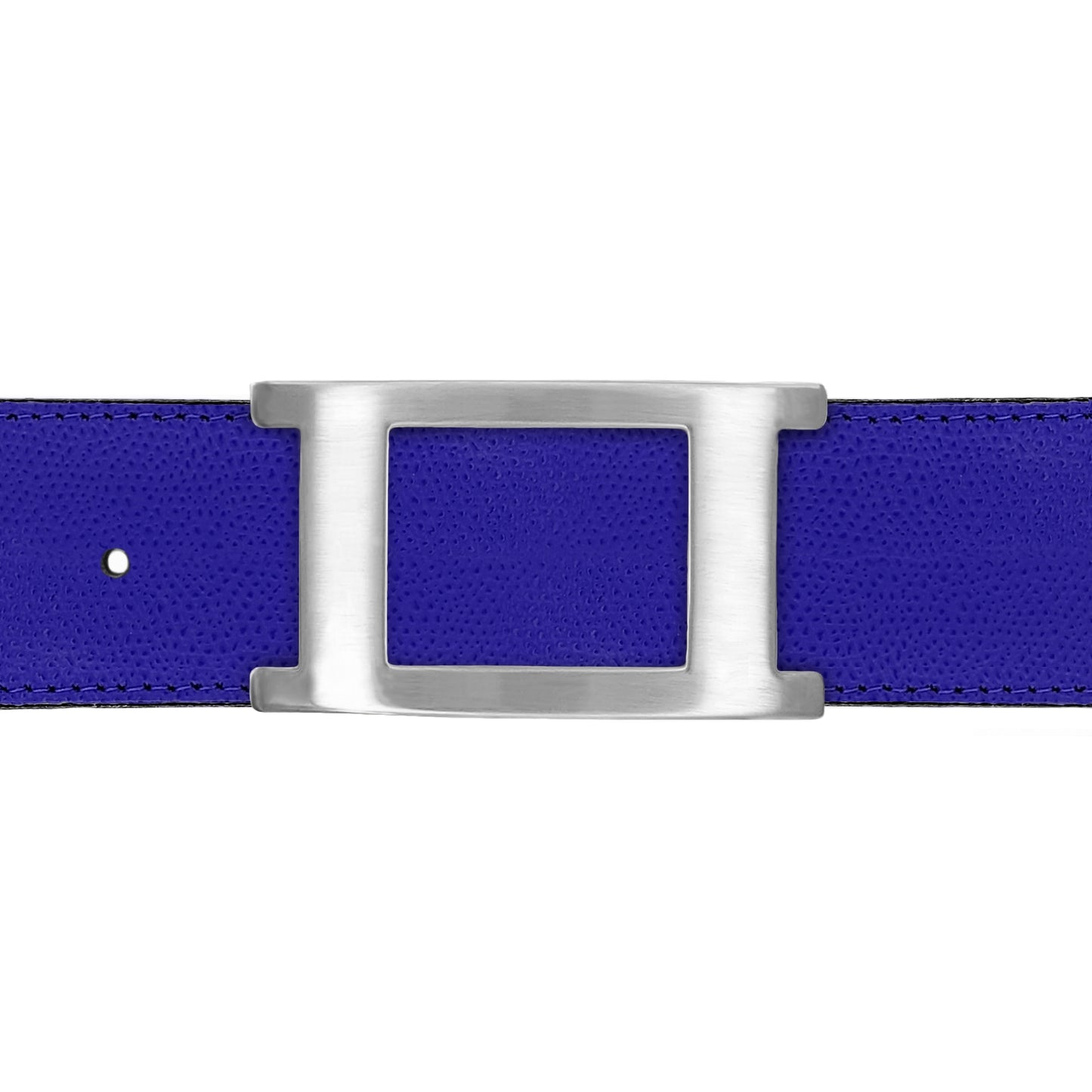 Ceinture 40 mm cuir grainé bleu roi boucle Portofino mate
