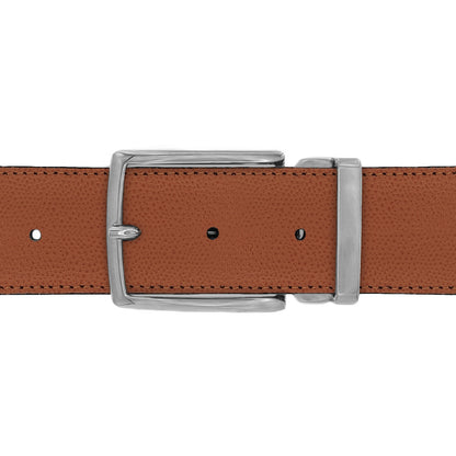 Ceinture 40 mm cuir grainé cognac boucle Milano mate